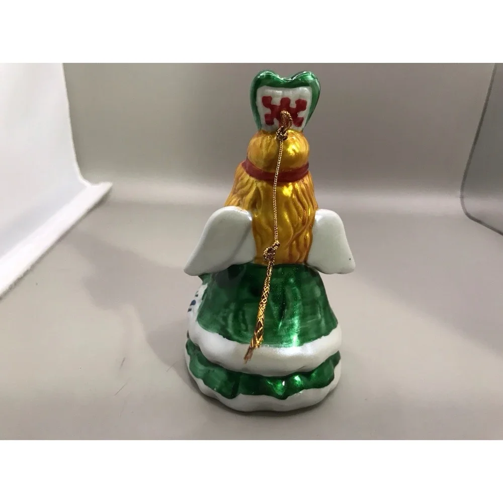 Vintage Angel Holding A‎ Teddy Bear Bell Ornament 5.5